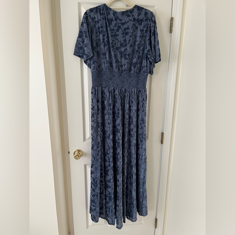 Baltic Born Veronica Velvet Maxi Dress in Whisper Blue, Size 2X, NWT Wedding - Picture 3 of 9